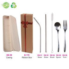 CS 203 Straw & Cutlery Set (5 in 1)